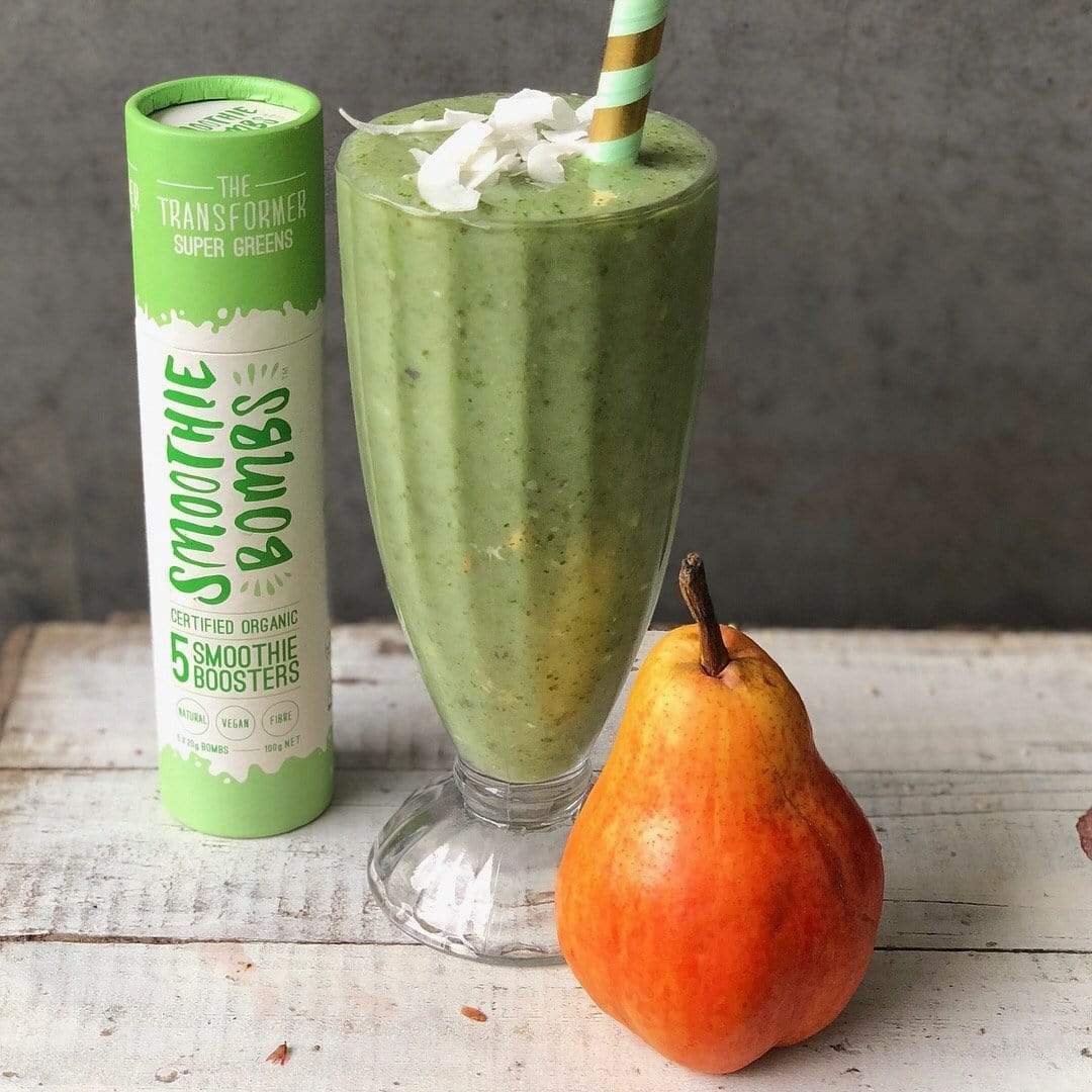 Pear & Spinach Smoothie Recipe The Smoothie Bombs