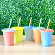 Load image into Gallery viewer, The Smoothie Bombs 5 Cups With Lids & Straws Kids Colour Changing Tumbler & Straw Set