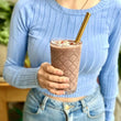 Load image into Gallery viewer, The Smoothie Bombs Set of 3 Straws Gold Reusable Thick Smoothie Straw Set