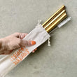 Load image into Gallery viewer, The Smoothie Bombs Set of 3 Straws Gold Reusable Thick Smoothie Straw Set