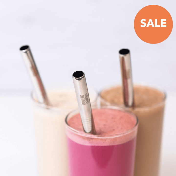 The Smoothie Bombs Set of 3 Straws Reusable Thick Smoothie Straw Set