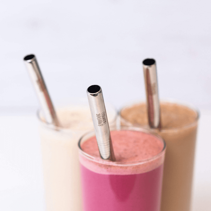 The Smoothie Bombs Set of 3 Straws Reusable Thick Smoothie Straw Set