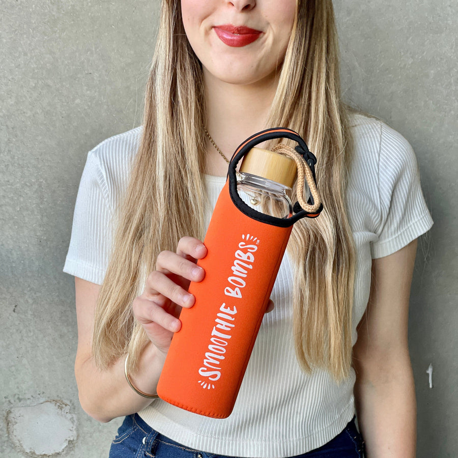 The Smoothie Bombs Glass Bottle & Sleeve