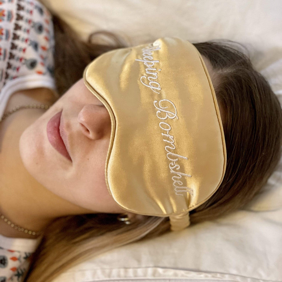 The Smoothie Bombs Gold Satin Sleep Eye Mask