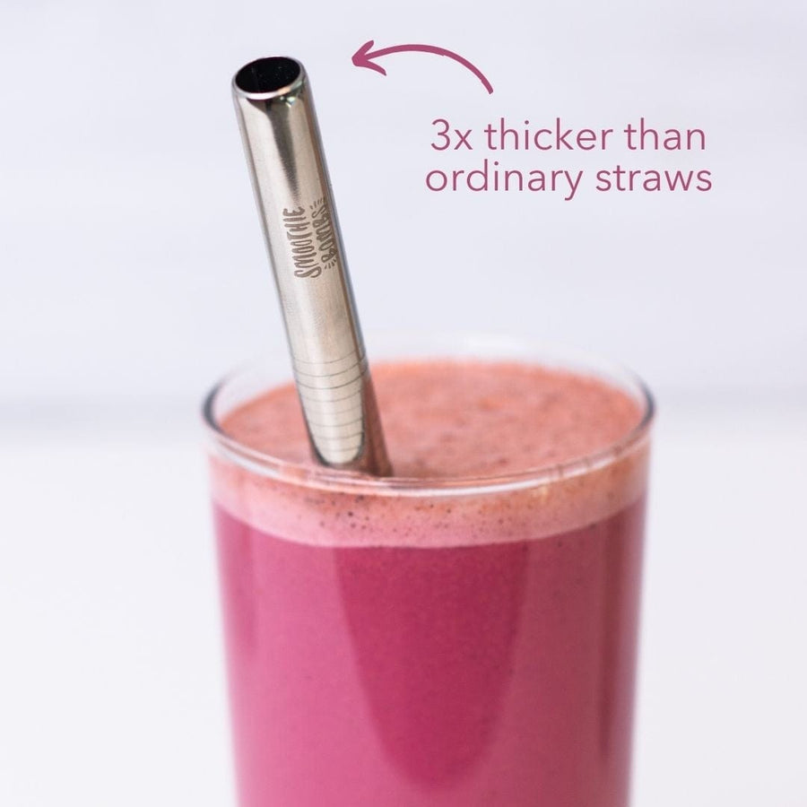 The Smoothie Bombs Set of 3 Straws Reusable Thick Smoothie Straw Set